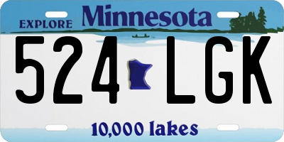 MN license plate 524LGK