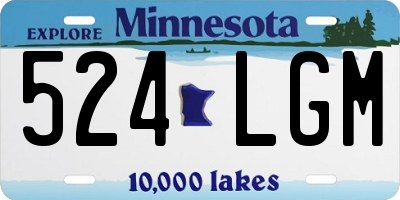MN license plate 524LGM