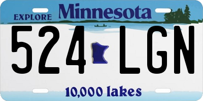 MN license plate 524LGN