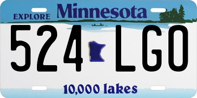 MN license plate 524LGO