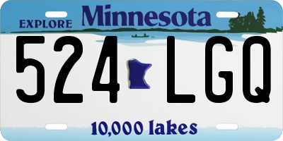 MN license plate 524LGQ