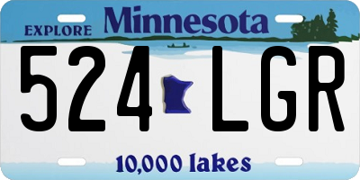 MN license plate 524LGR