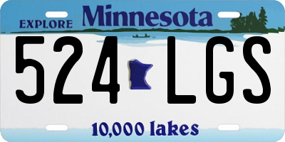 MN license plate 524LGS