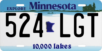 MN license plate 524LGT