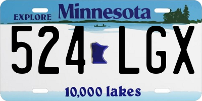 MN license plate 524LGX