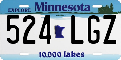 MN license plate 524LGZ