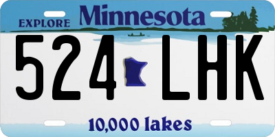 MN license plate 524LHK