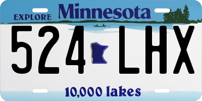MN license plate 524LHX