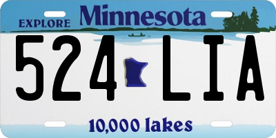 MN license plate 524LIA