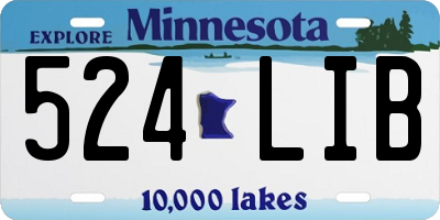 MN license plate 524LIB