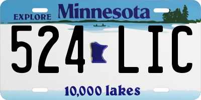 MN license plate 524LIC