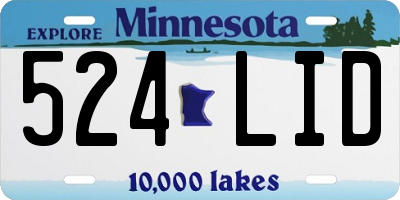 MN license plate 524LID
