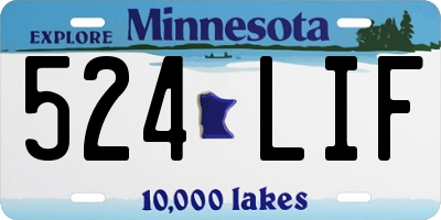 MN license plate 524LIF
