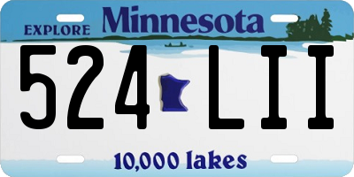 MN license plate 524LII