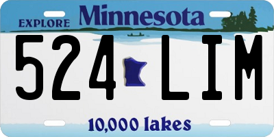 MN license plate 524LIM