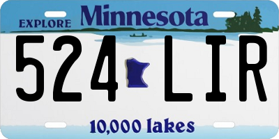 MN license plate 524LIR