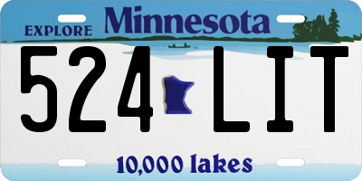 MN license plate 524LIT