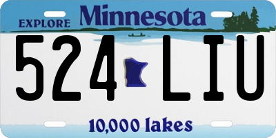 MN license plate 524LIU