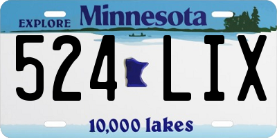 MN license plate 524LIX