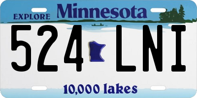 MN license plate 524LNI