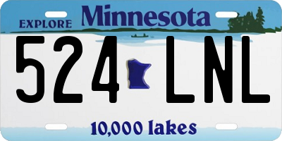 MN license plate 524LNL