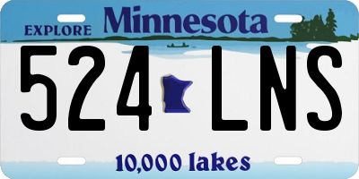 MN license plate 524LNS