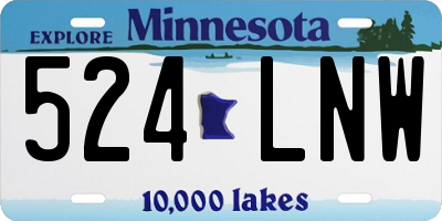 MN license plate 524LNW