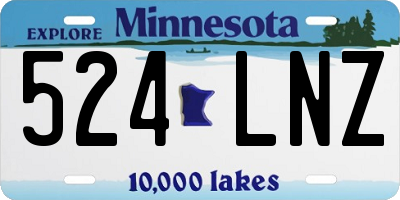 MN license plate 524LNZ