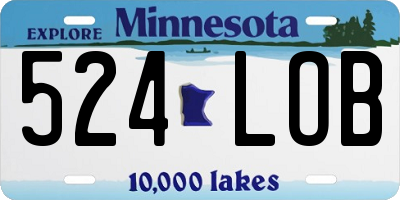 MN license plate 524LOB