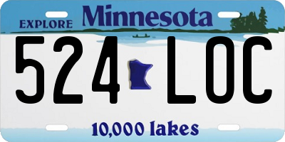 MN license plate 524LOC