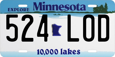MN license plate 524LOD