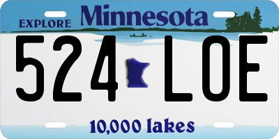 MN license plate 524LOE