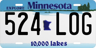 MN license plate 524LOG