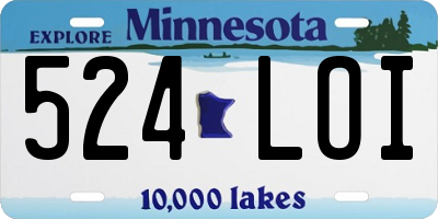 MN license plate 524LOI