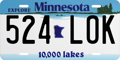MN license plate 524LOK