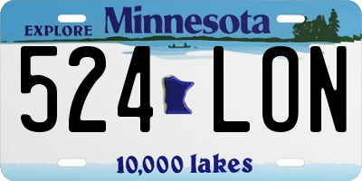 MN license plate 524LON