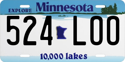 MN license plate 524LOO