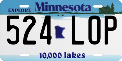 MN license plate 524LOP