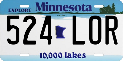 MN license plate 524LOR