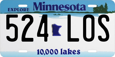MN license plate 524LOS