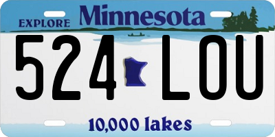 MN license plate 524LOU