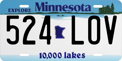 MN license plate 524LOV