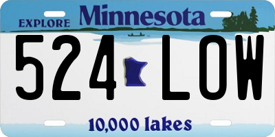 MN license plate 524LOW