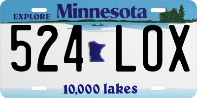MN license plate 524LOX