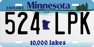 MN license plate 524LPK