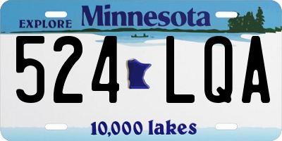 MN license plate 524LQA