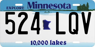 MN license plate 524LQV