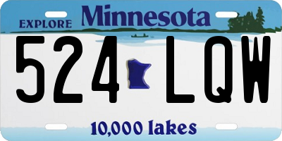 MN license plate 524LQW