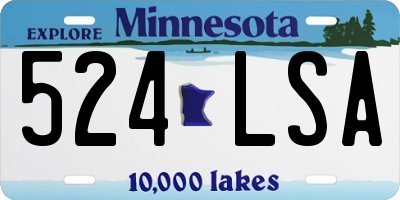 MN license plate 524LSA