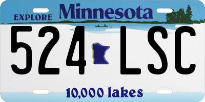 MN license plate 524LSC
